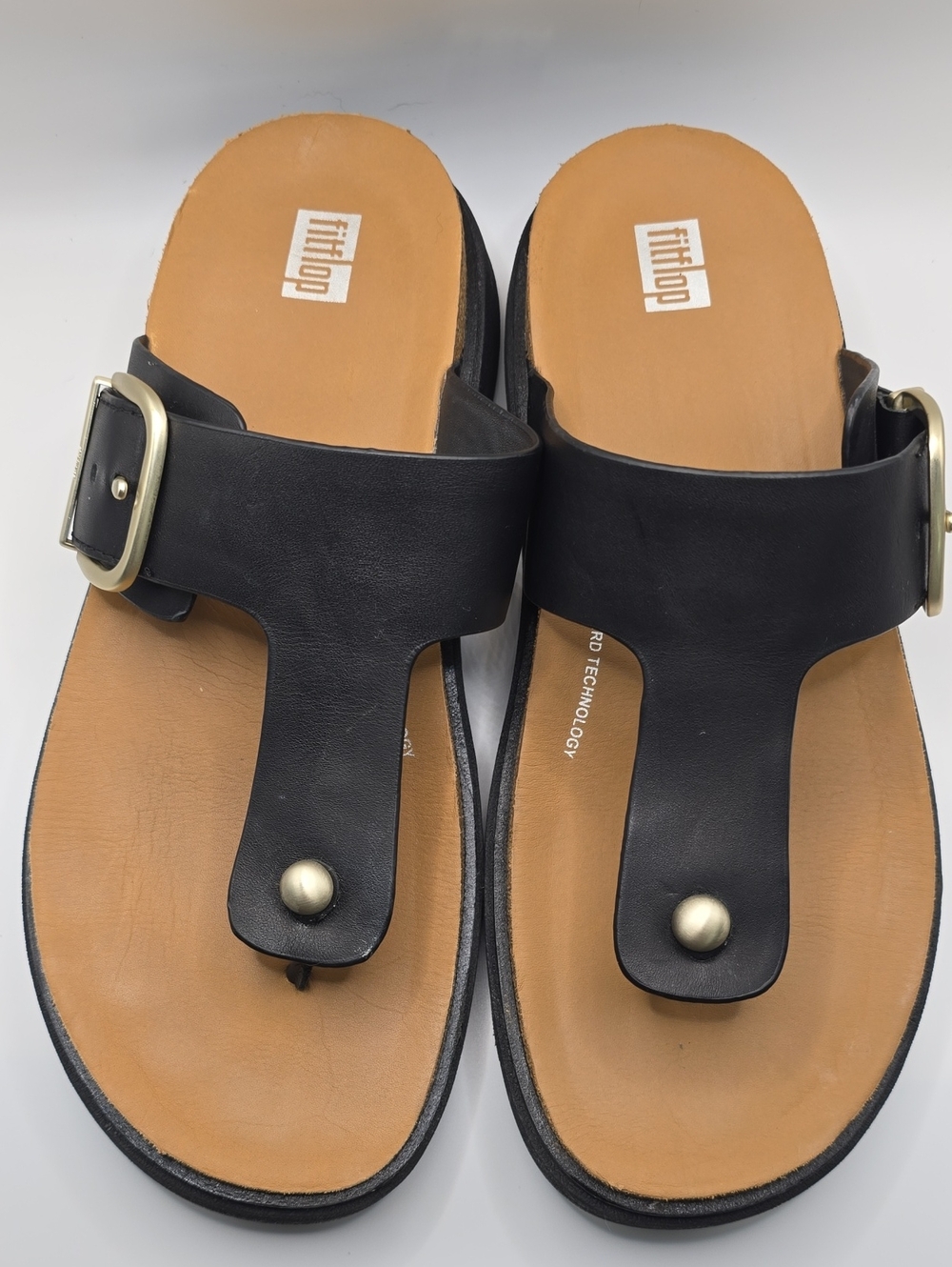 FitFlop Gen-FF Buckle Leather Toe-Post Sandals - Picture 2 of 11